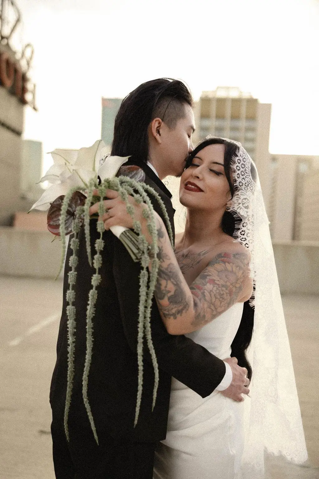 Downtown San Diego elopement photography in the Gaslamp Quarter by Cinematica Weddings.