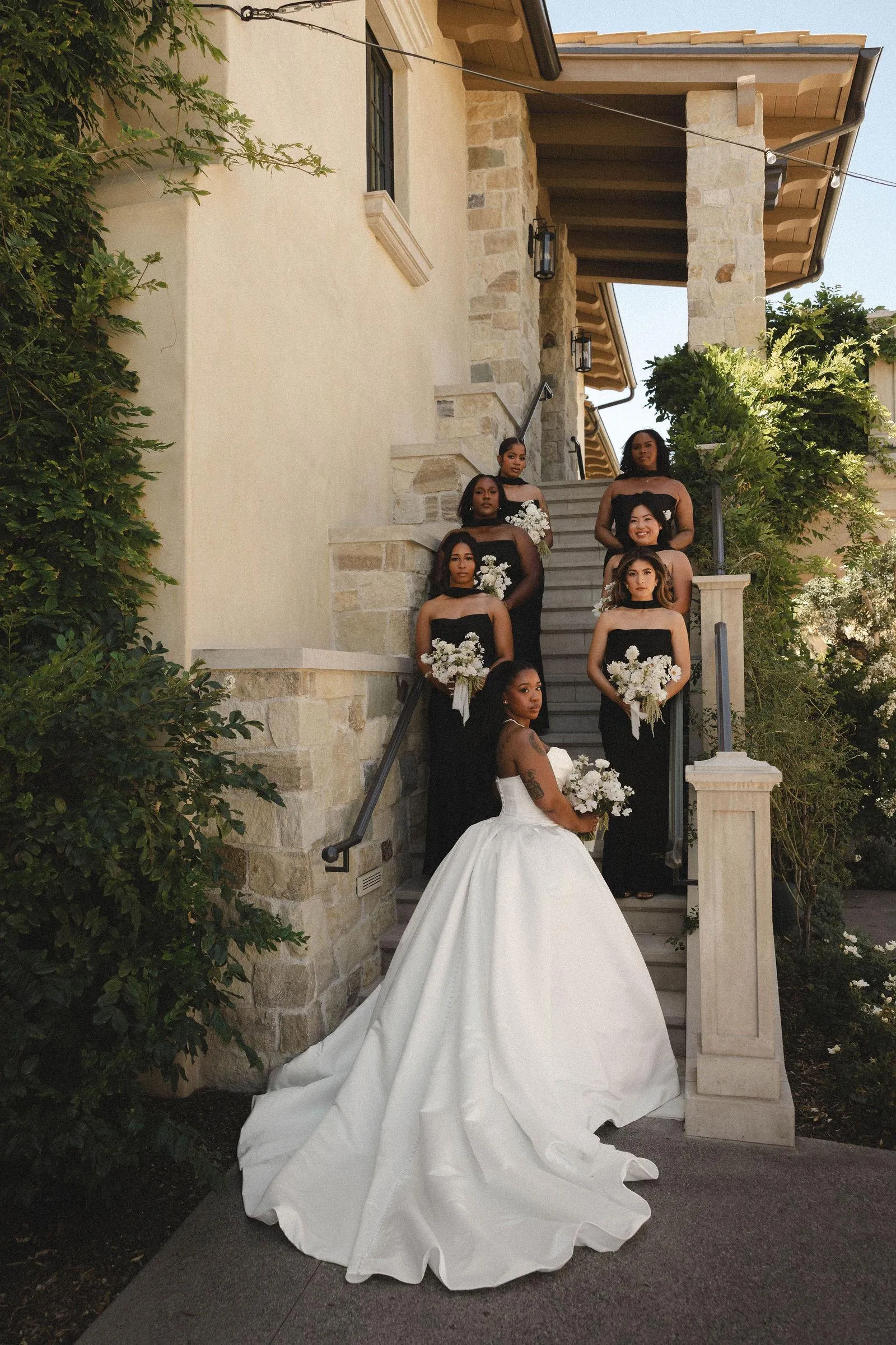 Stone architecture and staircase at Monserate Winery in Fallbrook.