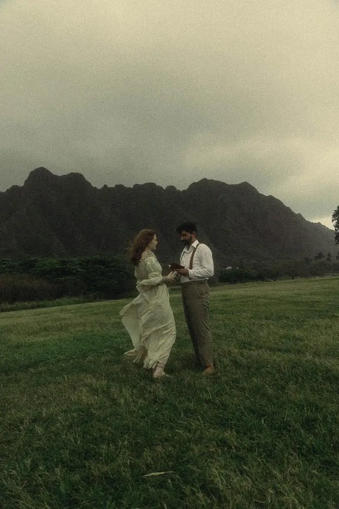 North Shore Oahu elopement photography by Cinematica Weddings, featured on Junebug Weddings.